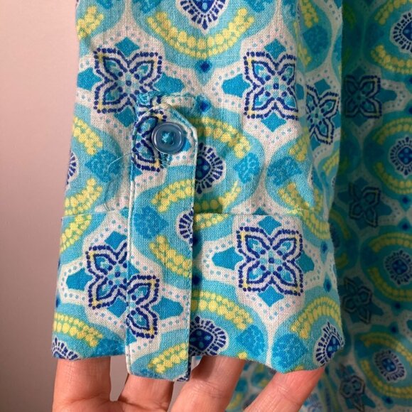 Womens Kim Rogers Petite Linen Cotton 3/4 Sleeve Button Blouse PXL - Picture 5 of 8